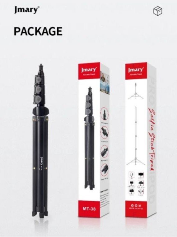 Jmary MT-38 Portable Tripod / Selfie Stick — Professional video va mukammal suratlar uchun 2-in-1 universal portativ shtativ!   17597 sp