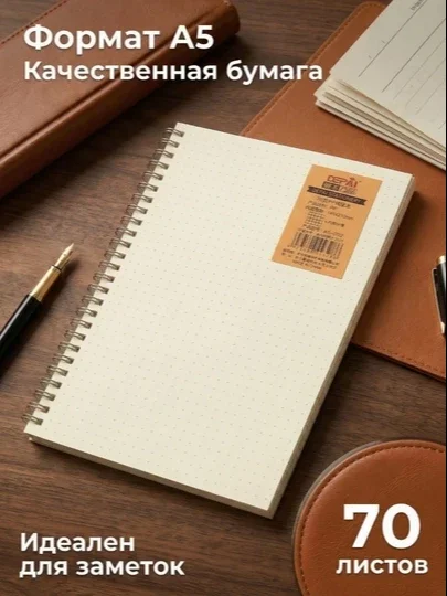 A5 formatdagi minimalist katak bloknot — 70 varaq