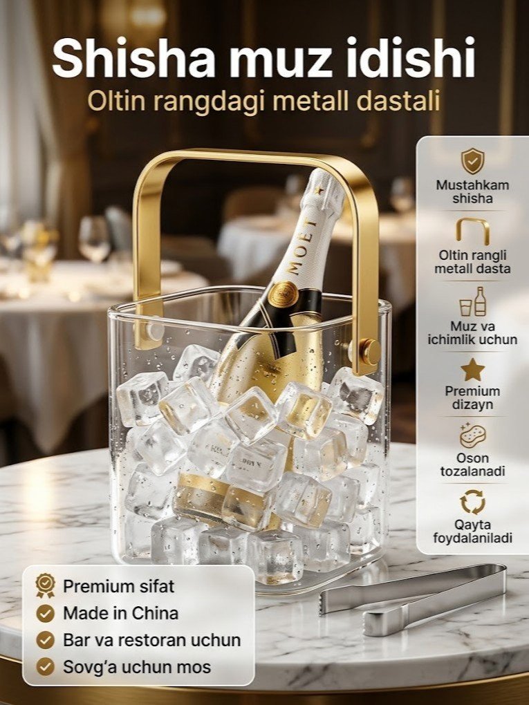 Shisha muz idishi — oltin rangdagi metall dastali c1q707d  17615