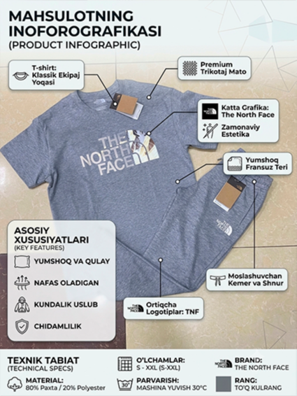 Premium Erkaklar Yozgi Kostyum-Dvoykasi The North Face 17770 b.0q.2b.703d