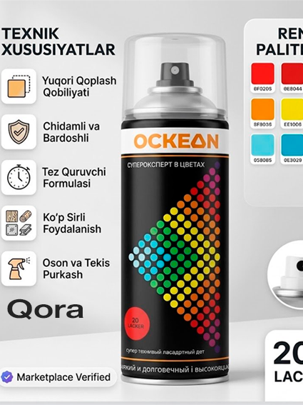 OCKEAN 39-Qora (Black) 100011 professional ayrazol bo‘yog‘i  15109