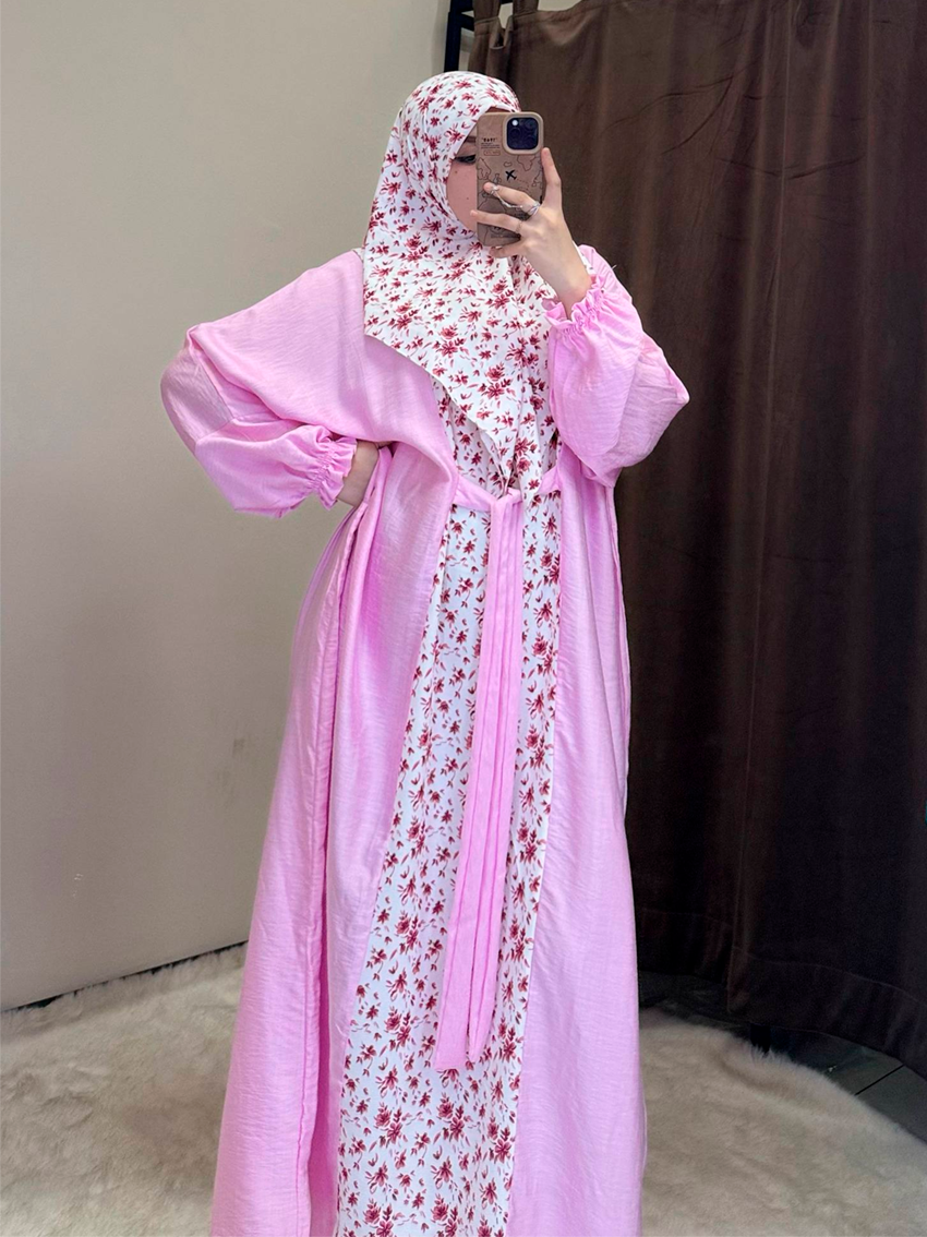 Muslim ayollar libosi – ko‘ylak va sharflik to‘plam  b7q402d