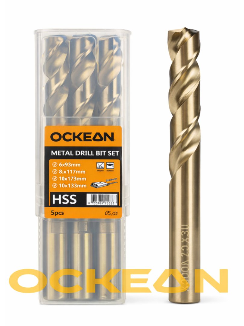 OCKEAN Metal Drill Bit Set – metall uchun yuqori sifatli burg‘ulash uchlari to‘plami.  15696