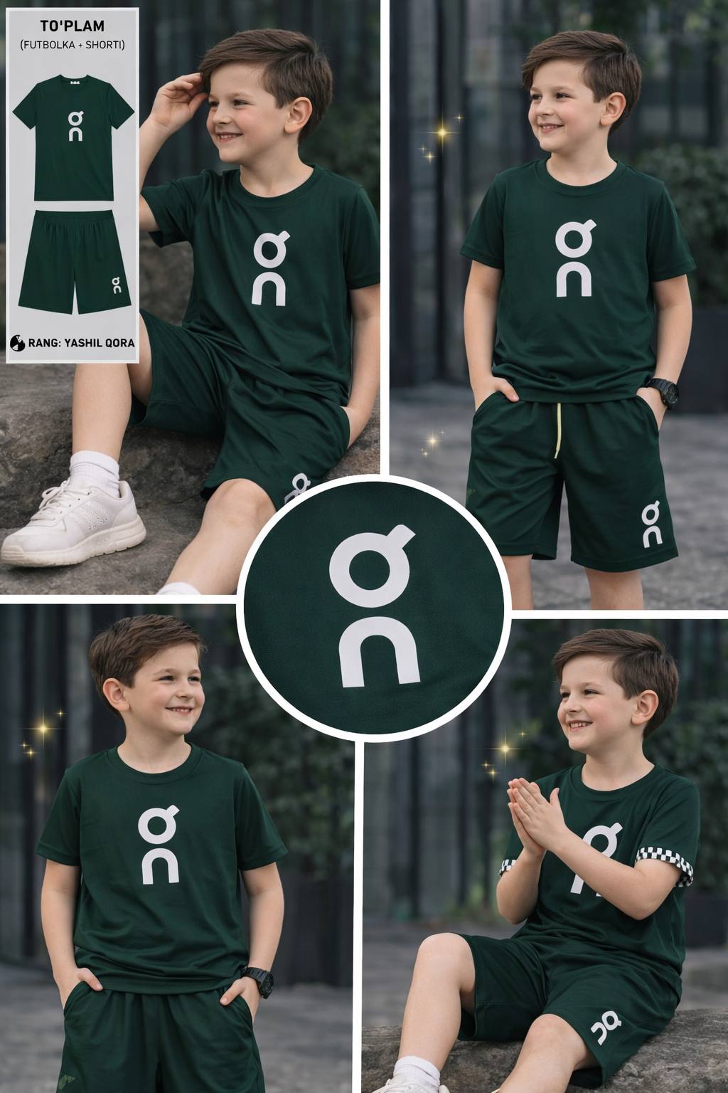 O‘G‘IL BOLALAR UCHUN BAHOR VA YOZGI IKKITALIK KIYIM TO‘PLAM (futbolka va shortikm) b11q482dko
