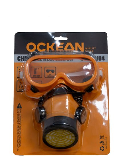 OCKEAN Professional Himoya To‘plami (Respirator Niqob va Himoya Ko‘zoynagi) - OC-31004  16055