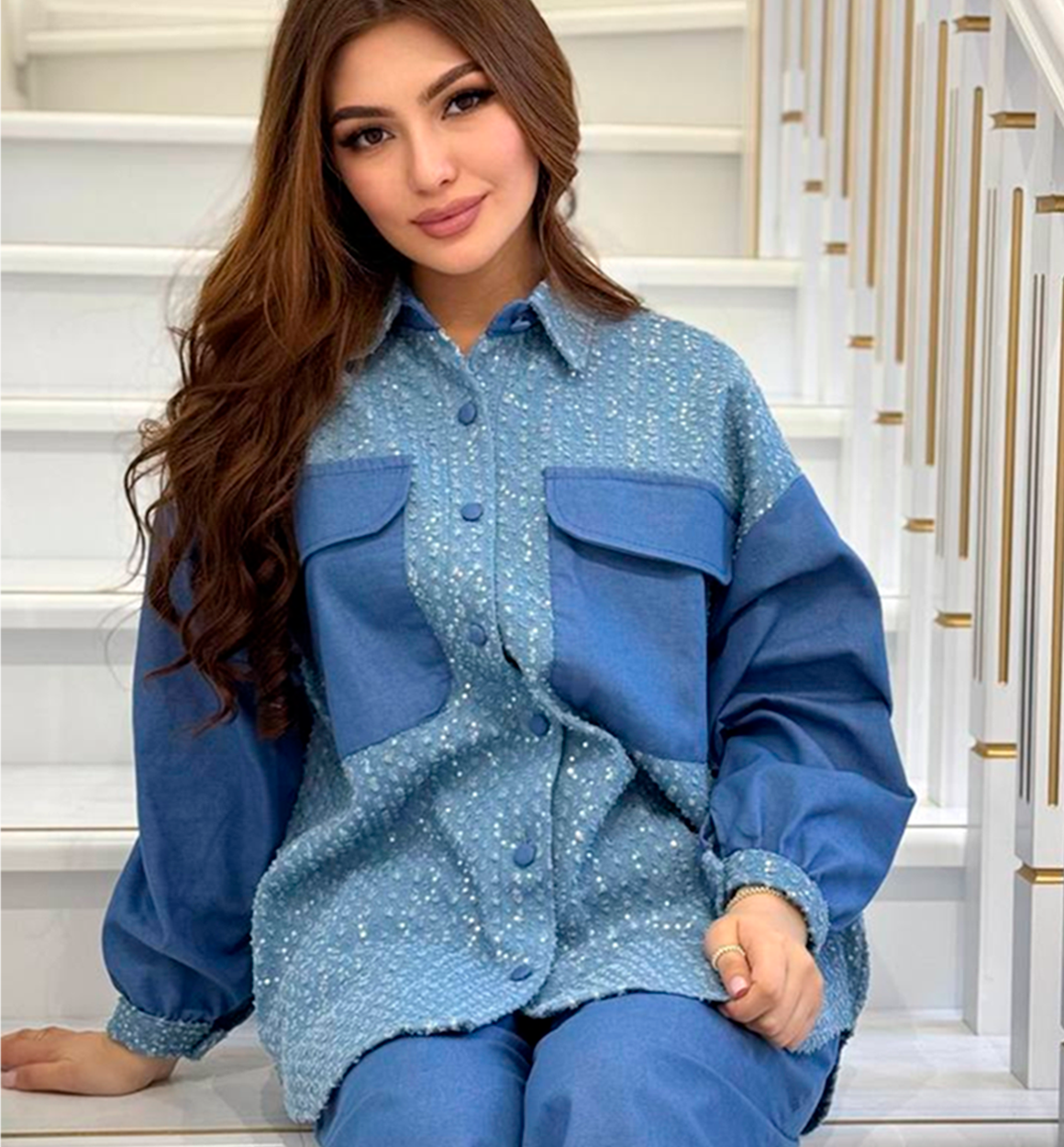 Ayollar uchun yozgi denim to‘plam – Kofta va Shim b6q564d