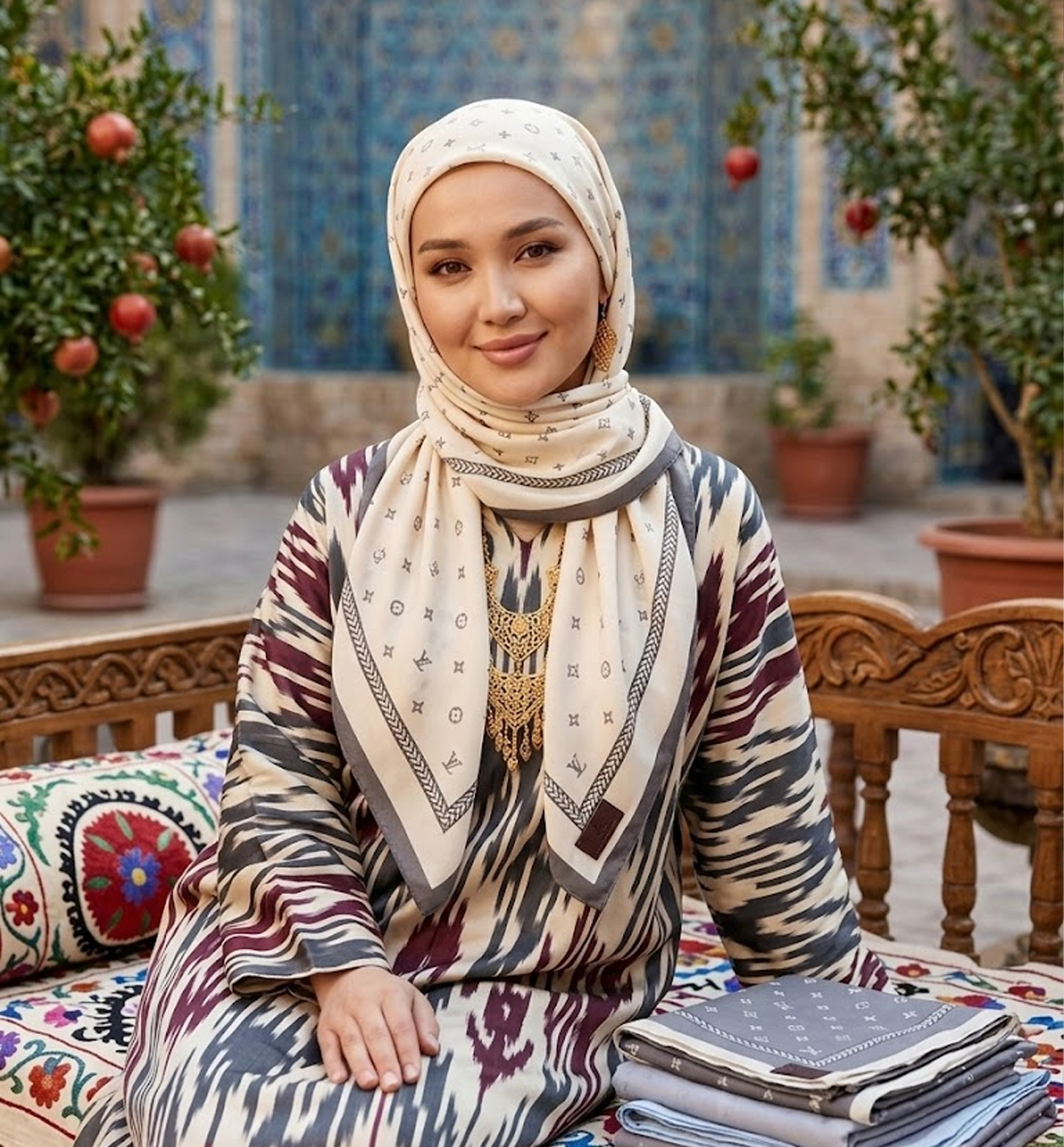 Ayollar uchun harir ro‘mol ascq03d