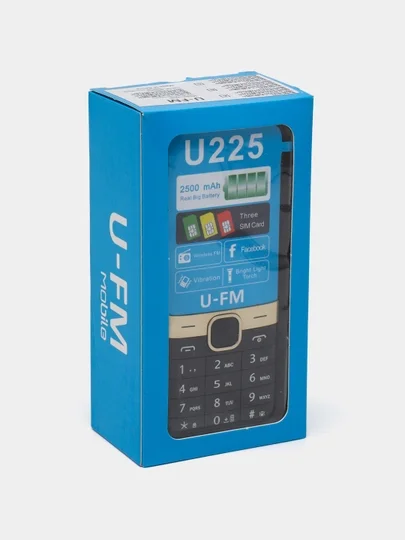 U-FM Mobile U225 — kundalik foydalanish uchun mo‘ljallangan zamonaviy va ishonchli tugmali mobil telefon   16287
