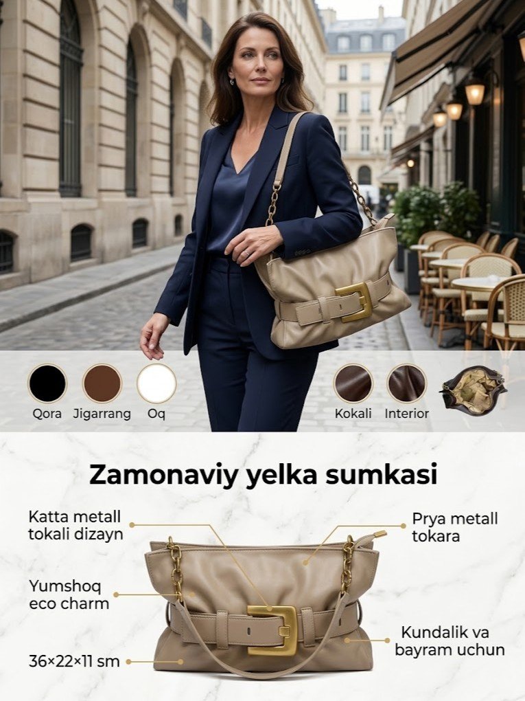 Ayollar uchun zamonaviy yelka sumkasi  a1q3b37d   17638