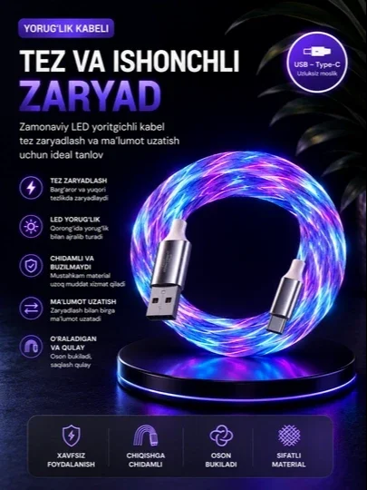 Tez zaryadlanuvchi USB Type-C yonadigan USB-type