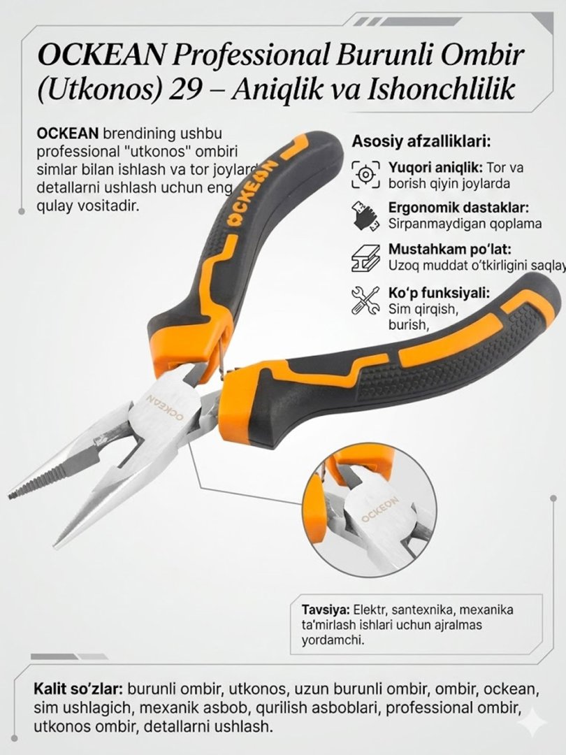 OCKEAN Professional Burunli Ombir (Utkonos) 29 – Aniqlik va Ishonchlilik    15286