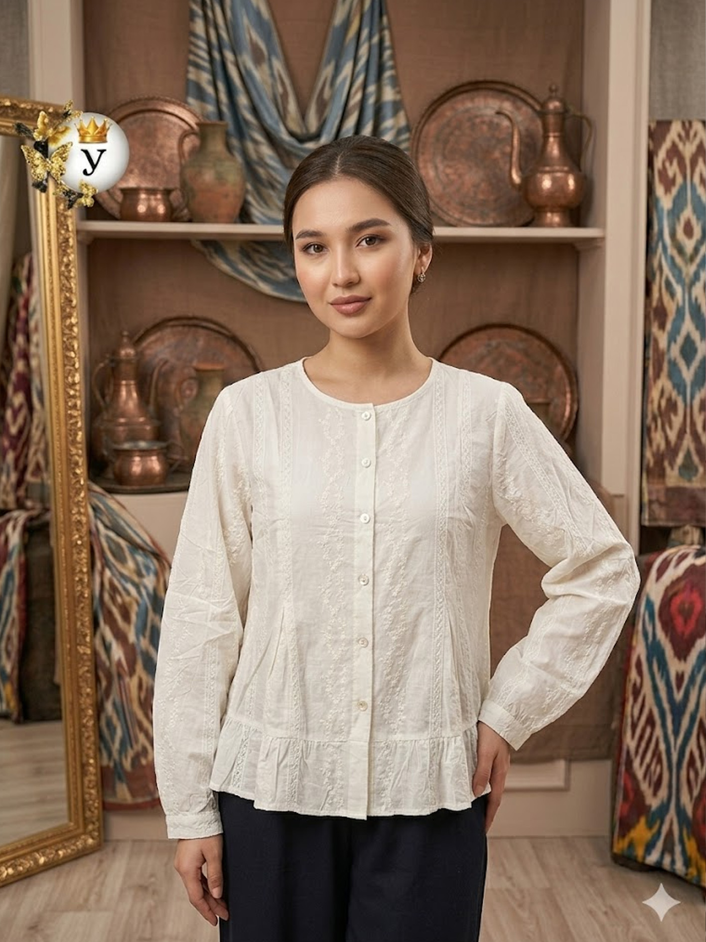 Ayollar uchun bluzka – elegant ofis va bayramona model b3b7q537d