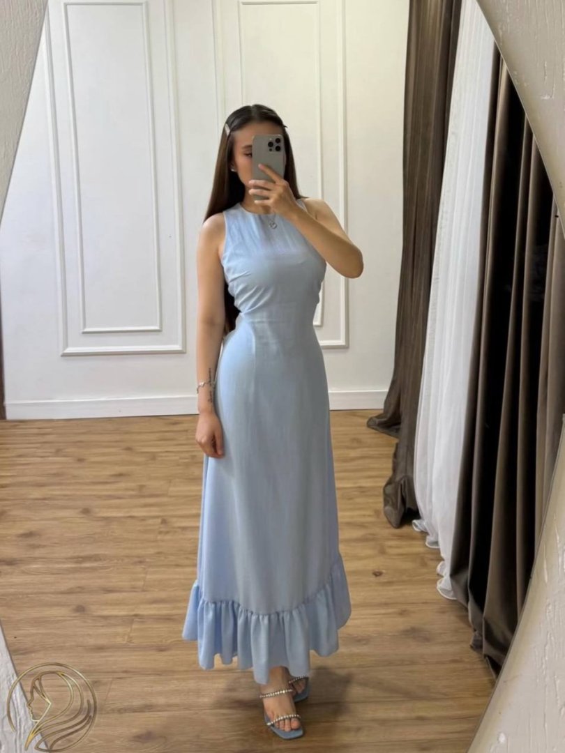 Zamonaviy ayollar ko'ylagi — Yengsiz lyon ko'ylak    b11q620d   18220