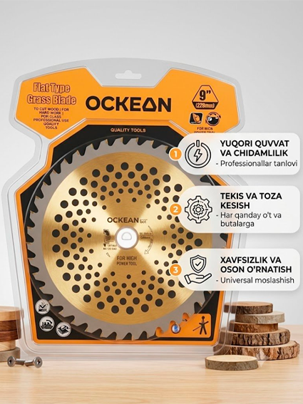 OCKEAN Professional O‘t va Buta Kesuvchi Arra Diski (Grass Blade)  15187