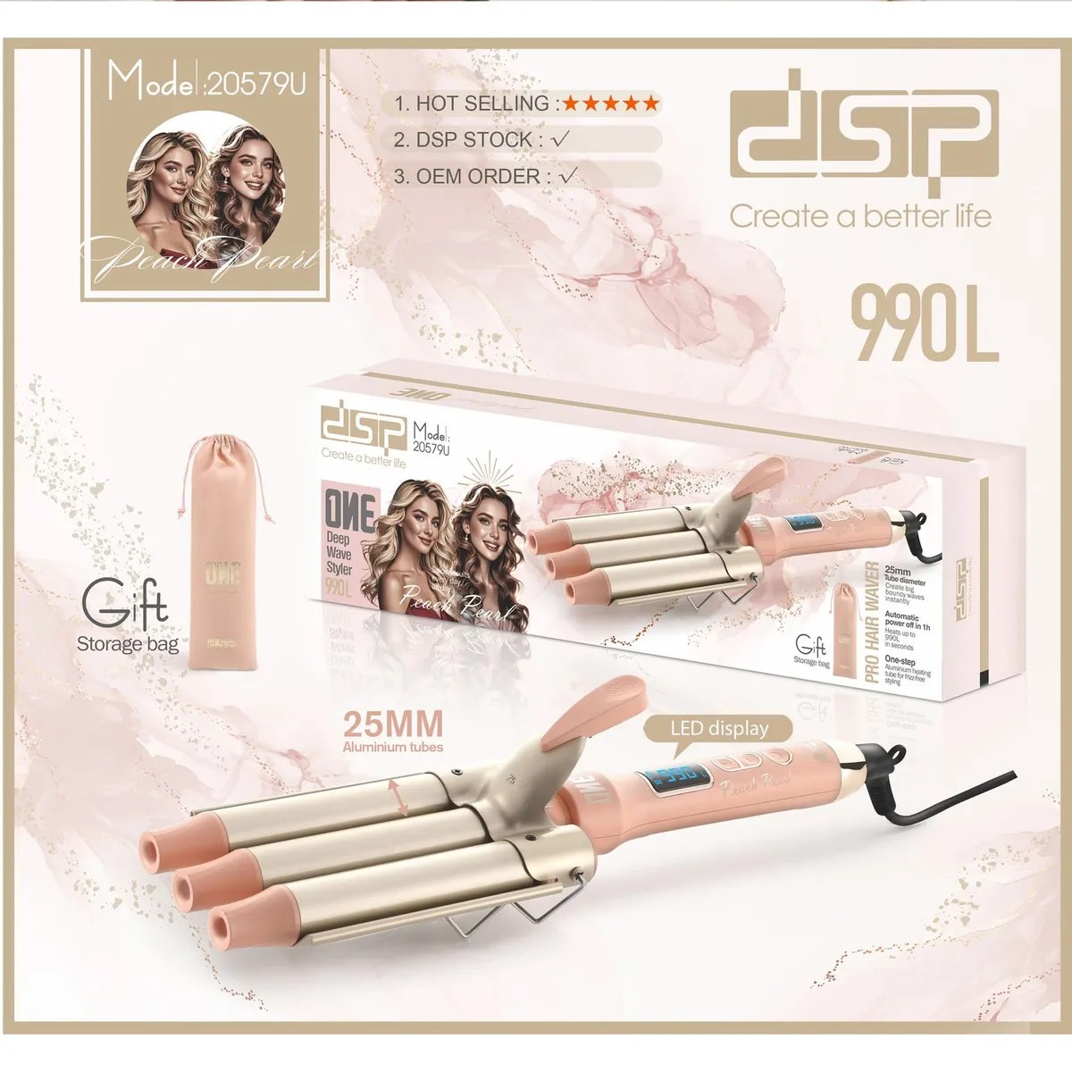 DSP 20579U Deep Wave Styler — Professional Uchtalik Soch To'lqin Yasovchi al