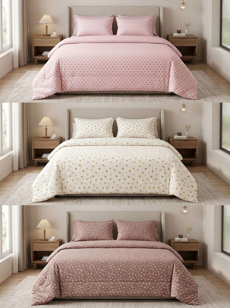 Quilt Comforter — yengil yozgi yotoqxona to'plami, "Healthy Sleep" seriyasi, bir nechta rang va naqsh variantida   3b5aq13d   15913