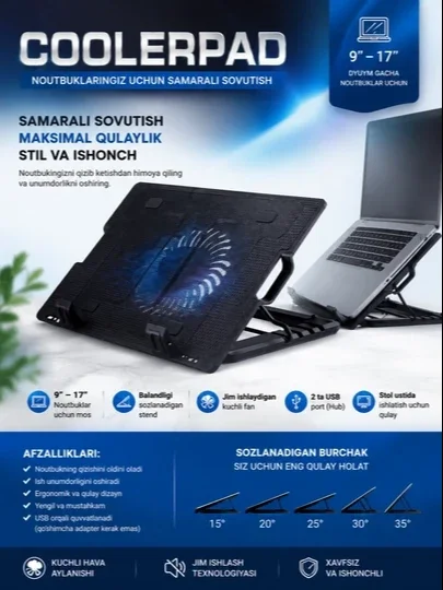 A5/A6 Notebook Color Stend — 9–17 dyuymli noutbuklar uchun