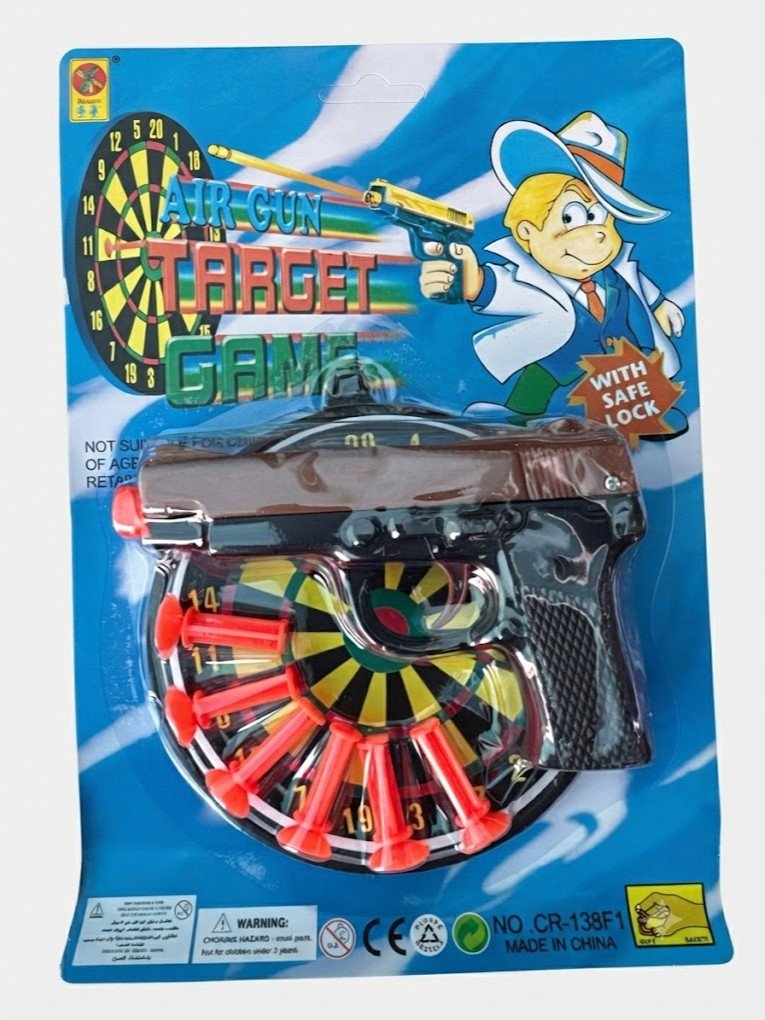 "Air Gun Target Game" — nishonga otish o'yin to'plami, pistolet va dartsli mishen bilan  g103d  17523