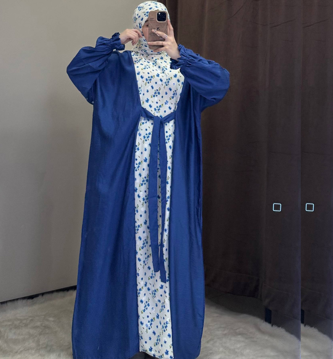 Muslim ayollar libosi – ko‘ylak va sharflik to‘plam  b7q402d