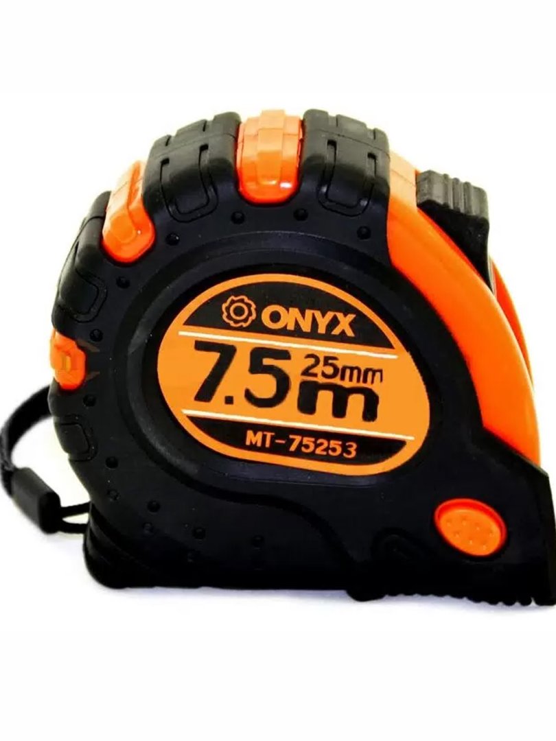 OCKEAN 7.5 metrli professional o‘lchov lentasi (Ruletka) - Qora-Sariq dizayn, 25 mm  15406