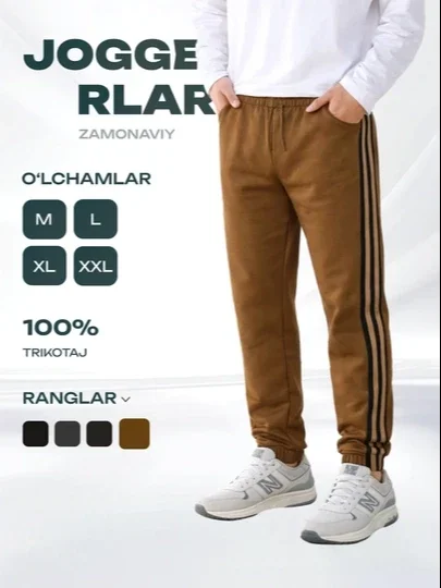 Joggerlar, erkaklar shimi, erkaklar triko