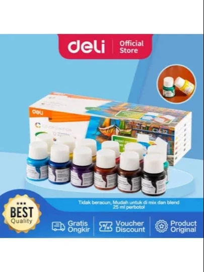 Deli C14-12 guash bo‘yoqlari, 12 rang
