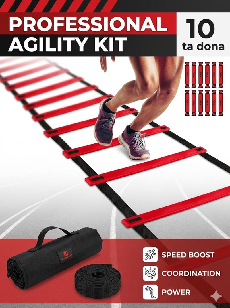 Agility ladder – 12 bosqichli, 10 dona (ulgurji to‘plam)