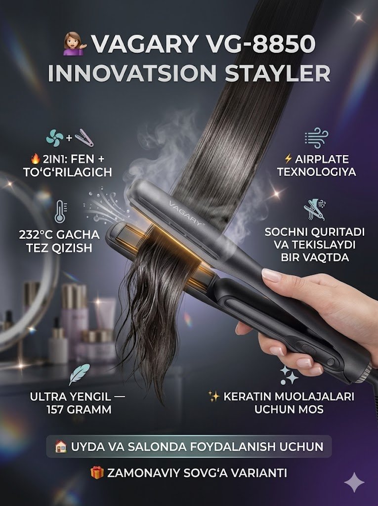 VAGARY VG-8850 — INNOVATSION STAYLER (FEN VA TO‘G‘RILAGICH 2-SI 1-DA) al