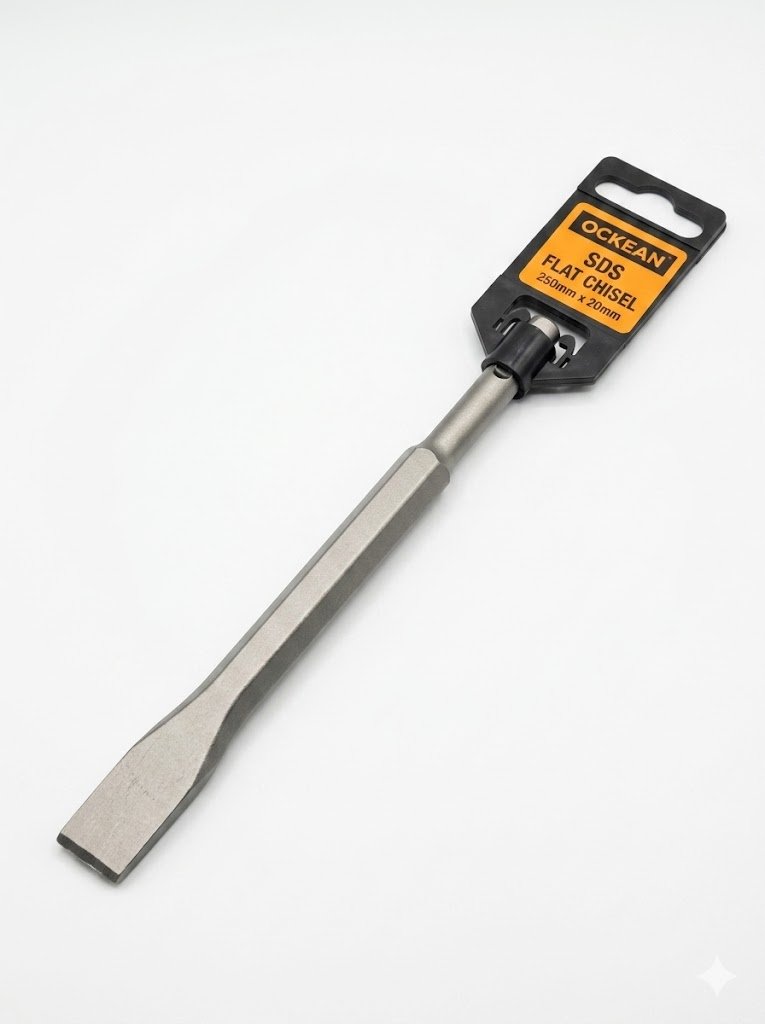 Perforator uchun OCKEAN SDS-Plus yassi piki (Zuyub) 350x20 — beton va gʻisht sindirish uchun professional nasadka    15797