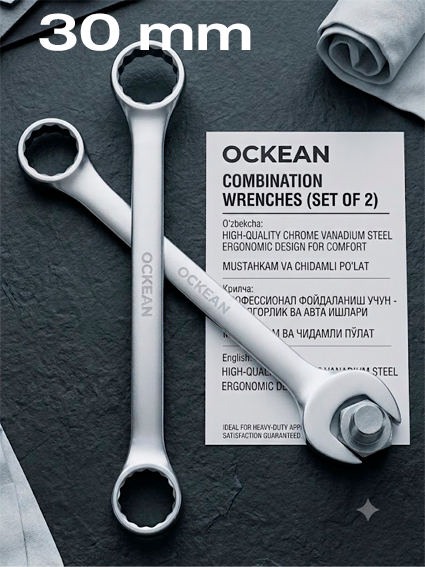 OCKEAN Kombinatsiyalangan Kalit (Nakidnoy-rozhkoviy) 30 mm – Professional Asbob  15333