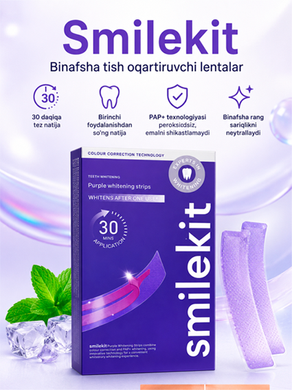 Smilekit — Binafsha Tish Oqartiruvchi Lentalar (Purple Whitening Strips), 28 dona     16817