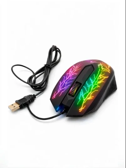 RGB Simli sichqoncha 1600 DPI LED USB 3 tugmali