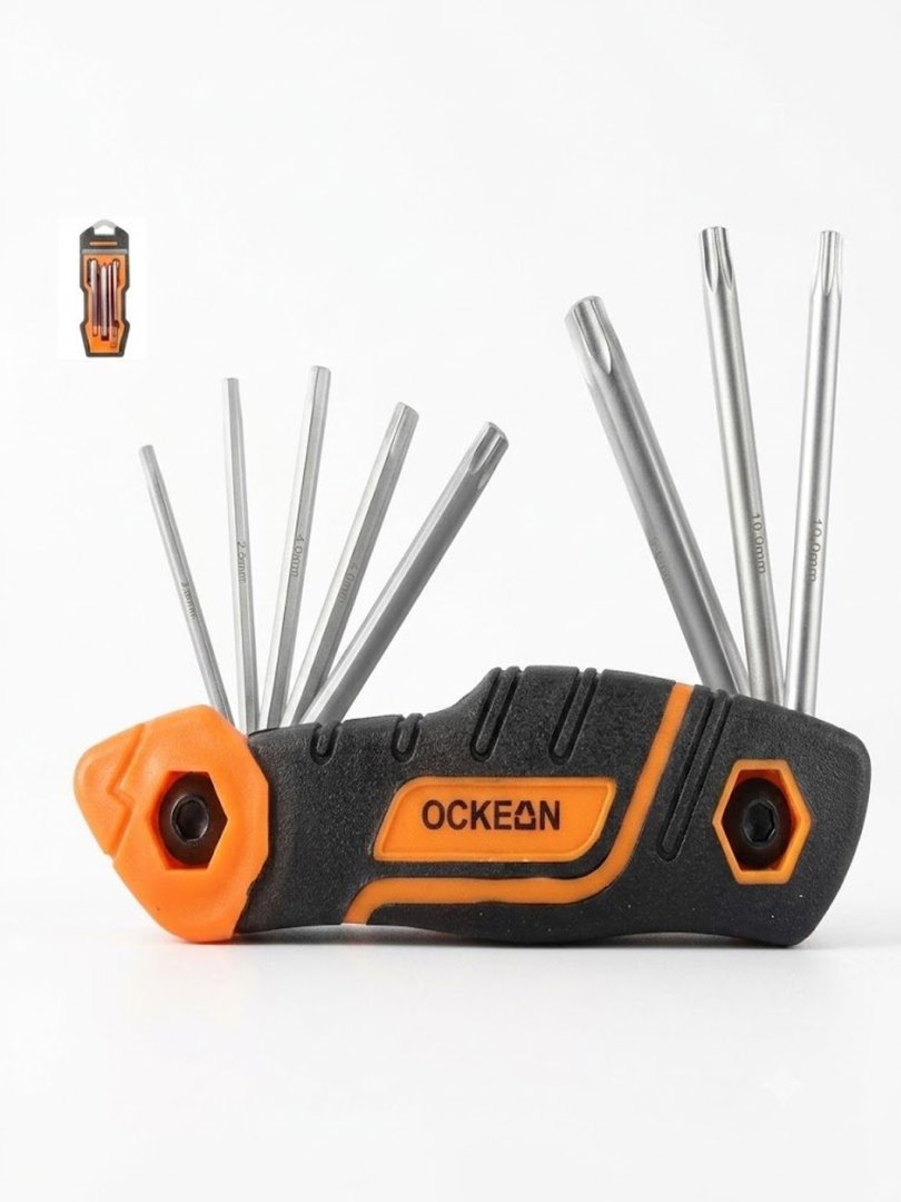 OCKEAN professional buklanadigan Torx (yulduzcha) kalitlar to‘plami  15348