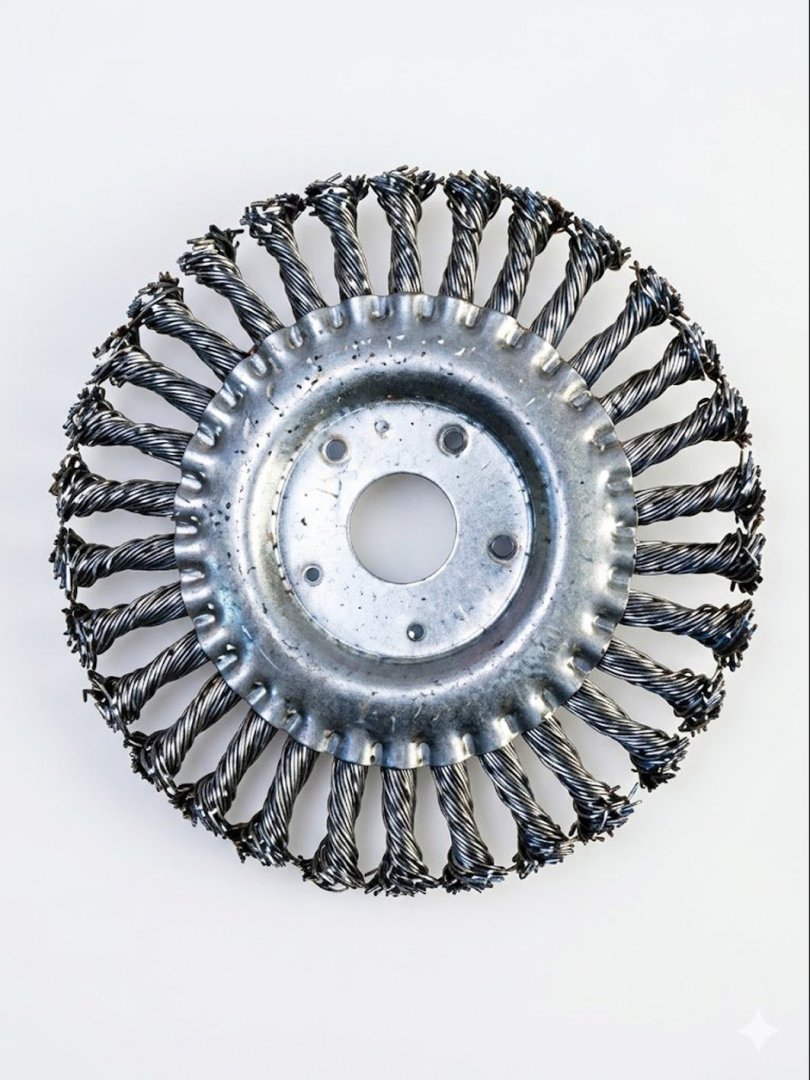 Bolgarka uchun metall choʻtka 7x180 — oʻrilgan poʻlat simli radial disk (Korshyotka)   15806