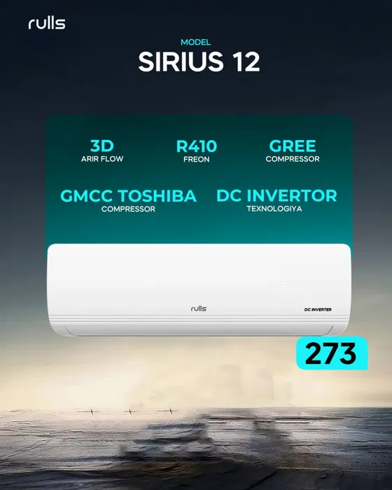 RULLS SIRIUS 12 — zamonaviy inverter konditsioner H79
