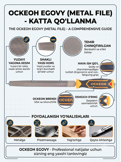 Metall uchun qo‘l egovi 01 – mustahkam po‘latdan yasalgan professional silliqlash asbobi  15243