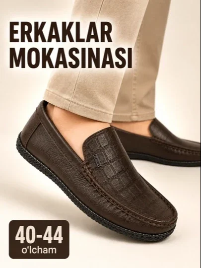 Erkaklar mokasinlari, klassik tufli, kundalik, kuz mavsumi uchun mos oyoq kiyim 40-44
