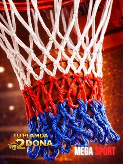 Basketbol to‘ri (2 ta to‘plam), 12 ta ilgak, mustahkam neylon