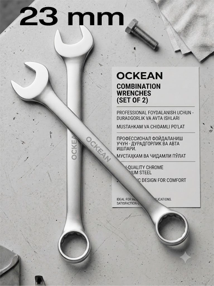 OCKEAN Kombinatsiyalangan Kalit (Nakidnoy-rozhkoviy) 23 mm – Professional Asbob  15328