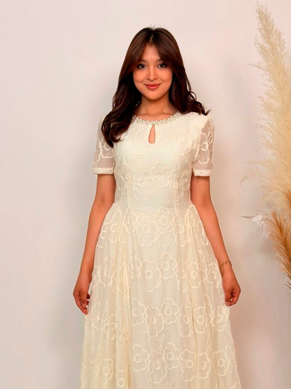 Ayollar toʻrli harir koʻylagi midi    b.7q.142d  15291