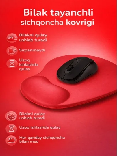 Sichqoncha uchun gilamchasi, bilak osti yostig'i bilan