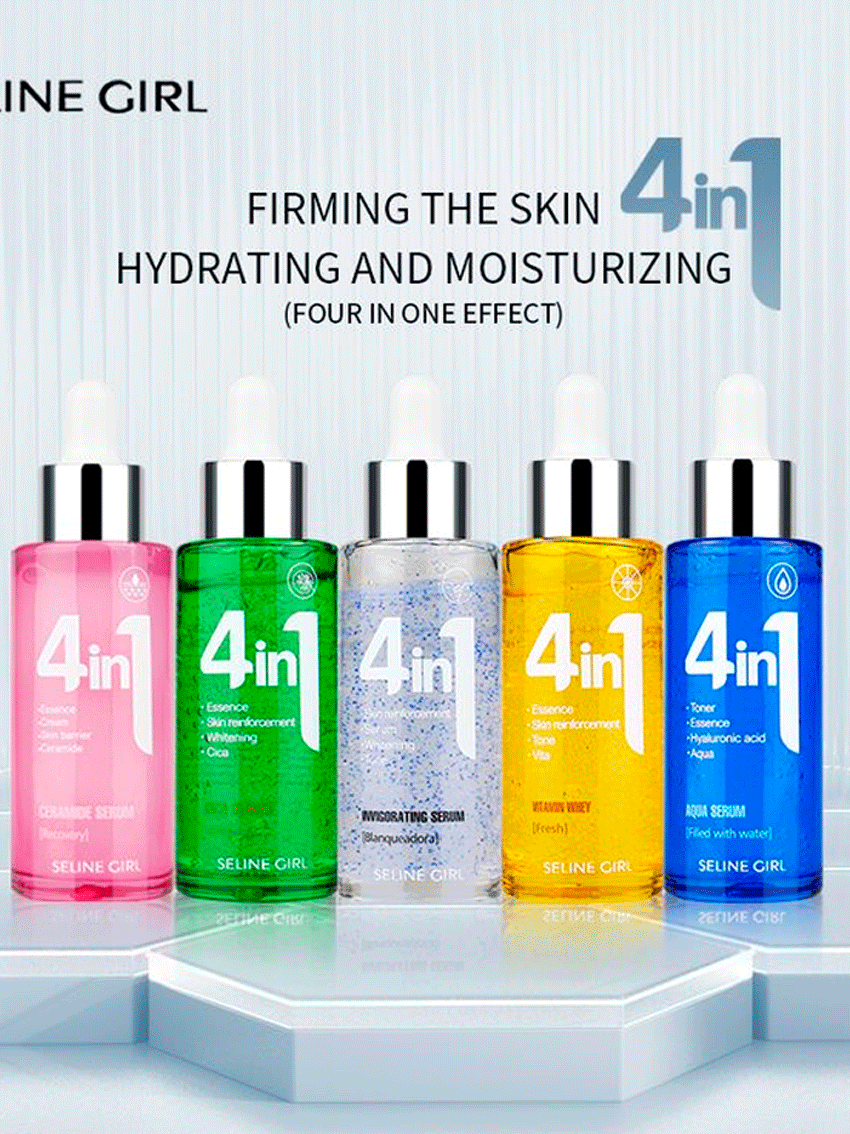 KOREYA YUZ PARVARISHI 4 IN 1 KOSMETIKA LINEYKASI (SERUM, TONER, KREM) b1q2b703/7d