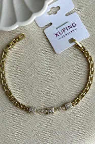 Xuping Original — keng to'r naqshli oltin rangli bilakuzuk of14d
