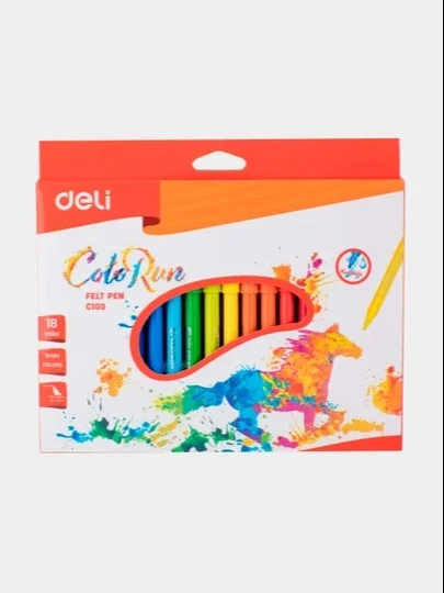18 rangli flomasterlar EC10010 Deli