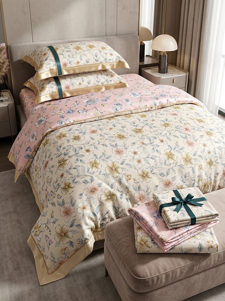 EMEN brend "Muslin Pastel" yotoq jihozlari to'plami — Satin mato, ko'p gulli va rang variantida   a3b5aq13d 15879