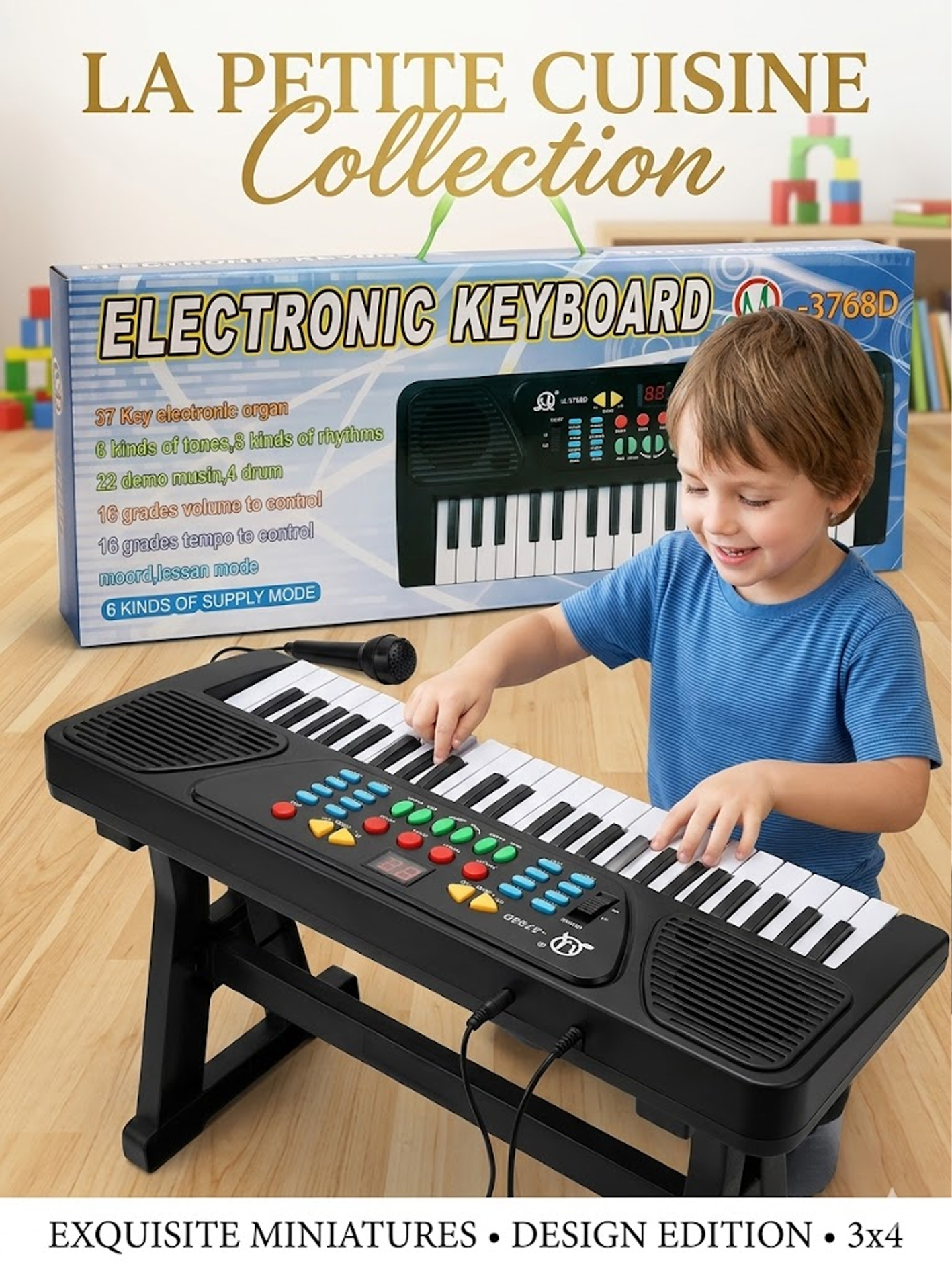 Bolalar uchun elektron sintezator pianino “Electronic Keyboard” (mikrofon bilan) bb669d