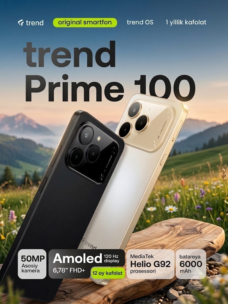 Trend Prime 100 8GB + 128GB (Black, Titanium)  16658