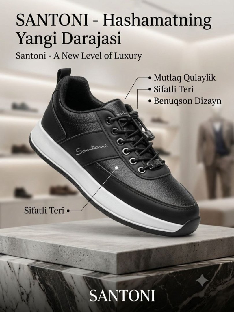 Hashamatning yangi darajasi – Santoni Premium erkaklar krossovkalari! 18311 b.0q.707d