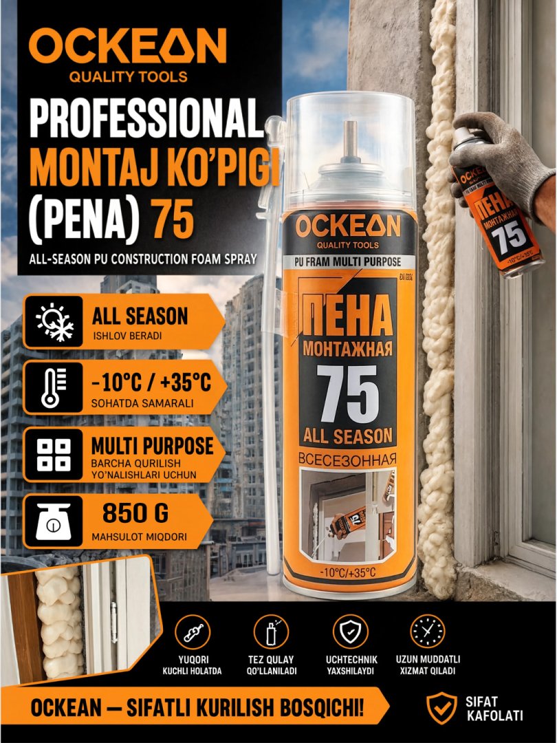 OCKEAN Professional Montaj Ko‘pigi (Pena) 75  850 g   15432
