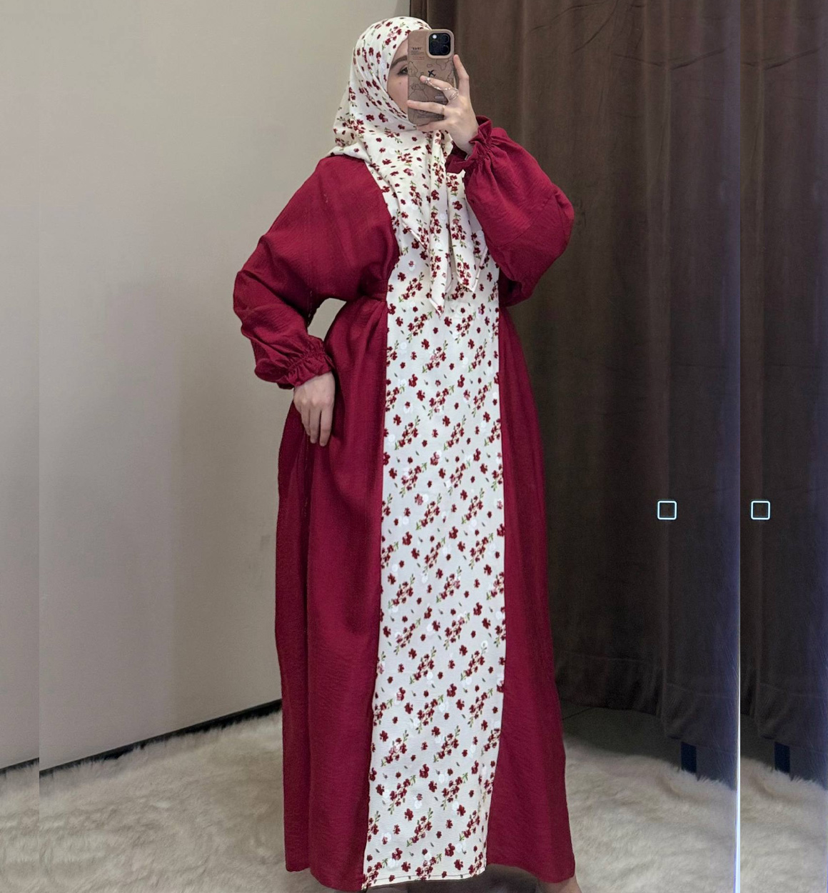 Muslim ayollar libosi – ko‘ylak va sharflik to‘plam  b7q402d